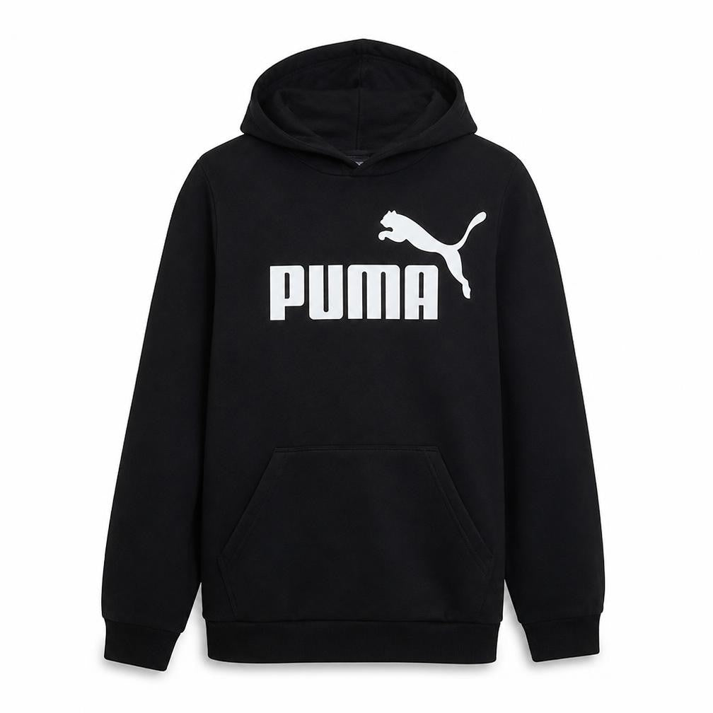Puma Boys Black Pullover Hoodie Size 15-16 Years Fleece Logo Sweatshirt