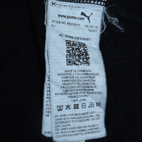 Puma Boys Black Pullover Hoodie Size 15-16 Years Fleece Logo Sweatshirt