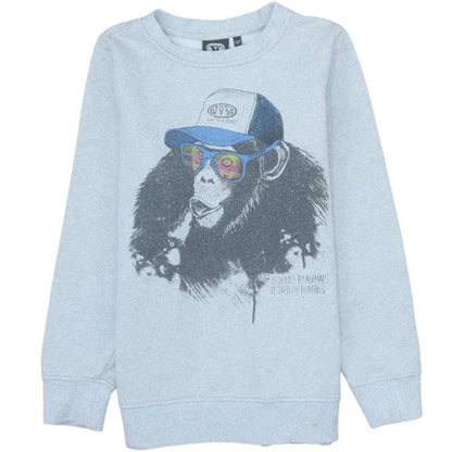 Additional front view of Animal boys’ grey graphic print pullover sweatshirt 13-14 years