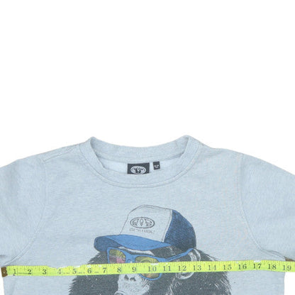 Back view of Animal boys’ grey graphic print pullover sweatshirt 13-14 years