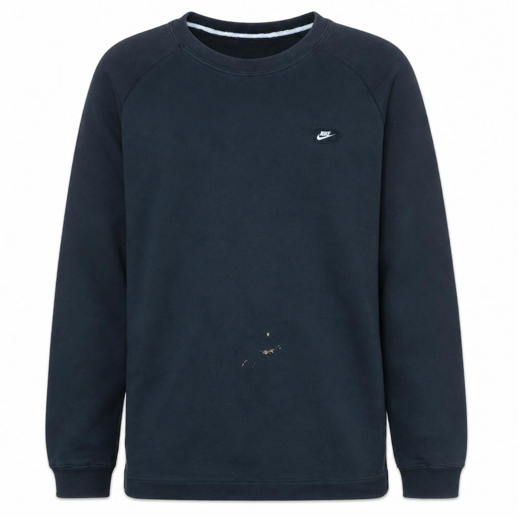Nike Men's Black M Pullover Sweatshirt Crew Neck Fleece Zip Pocket
