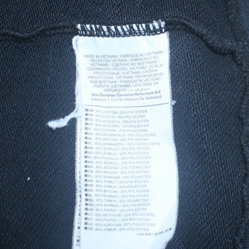 Nike Men's Black M Pullover Sweatshirt Crew Neck Fleece Zip Pocket