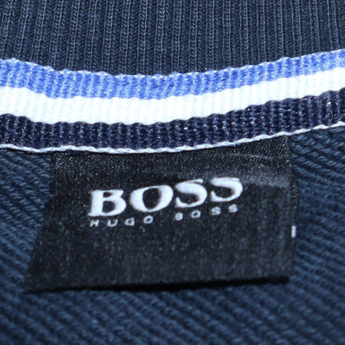 Hugo Boss Men's Blue XL Crew Neck Embroidered Sweatshirt