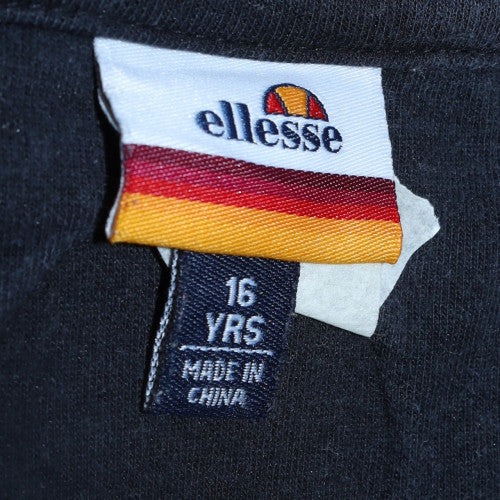 Ellesse Boys Black 16 Years Pullover Sweatshirt with Logo Print