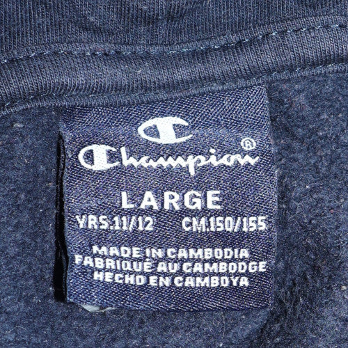 Champion Boys Navy Blue Pullover Hoodie Size 11-12 Years Cotton Blend