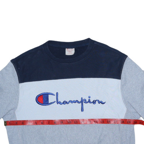 Champion Men's Grey Reverse Weave Embroidered Logo Sweatshirt Large