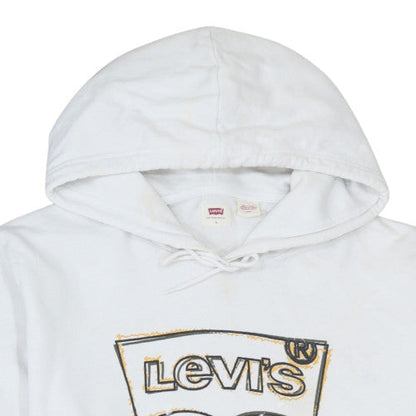 Levi's Men's White Pullover Hoodie L Graphic Logo Cotton