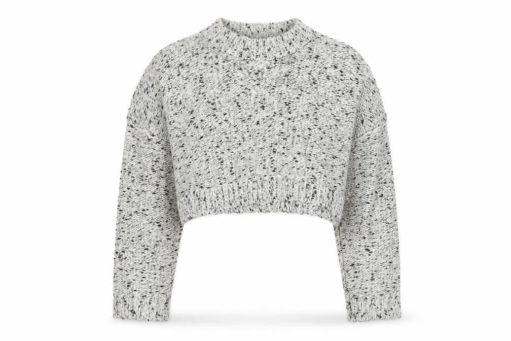 Missguided Womens Grey Chunky Knit Cropped Jumper Size 8