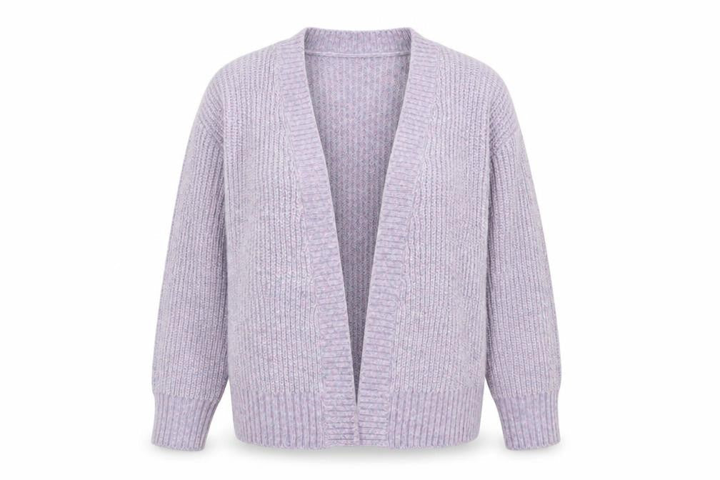 Nutmeg Womens Purple Chunky Knit Open Cardigan Size 8-10
