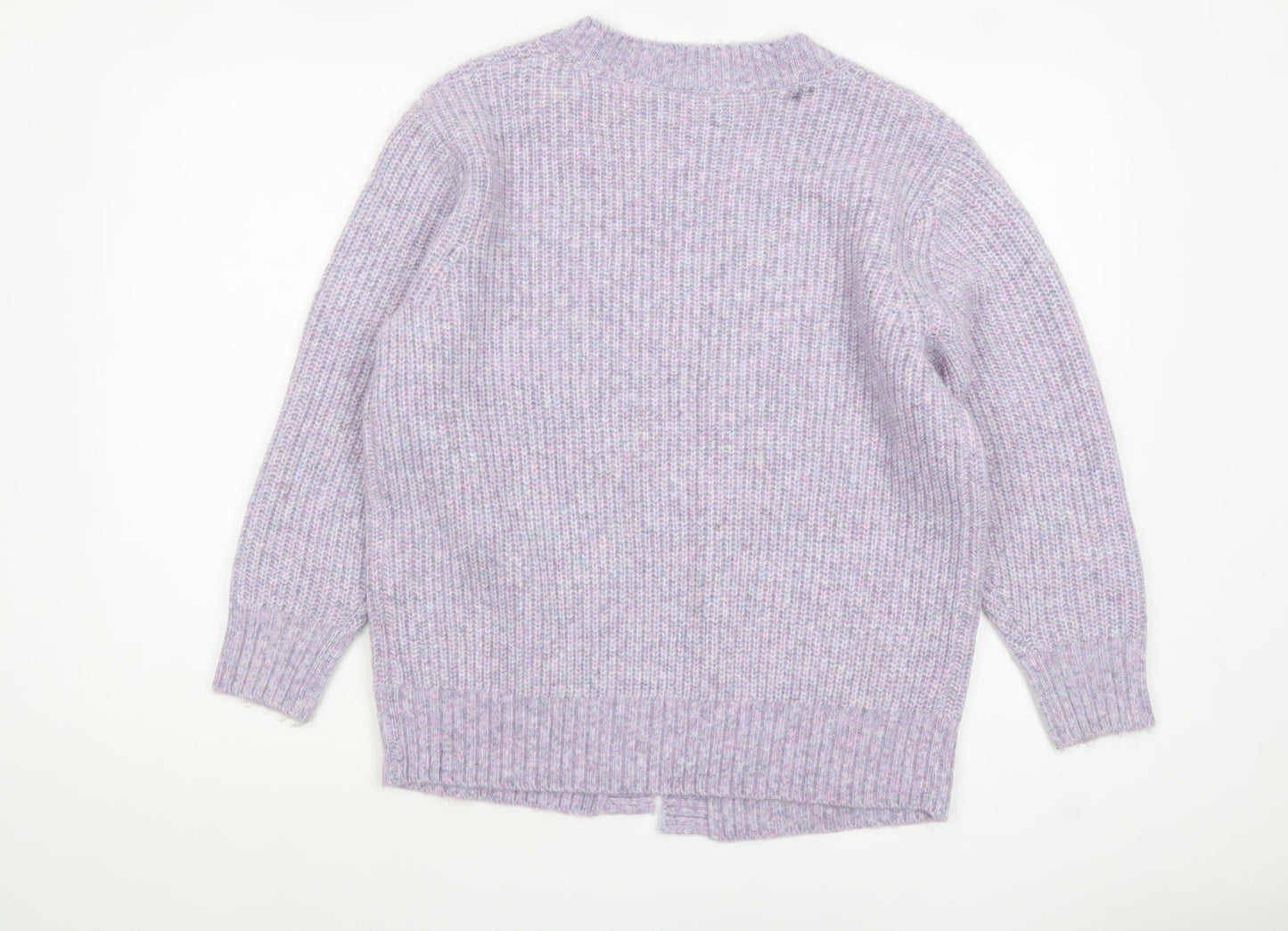 Nutmeg Womens Purple Chunky Knit Open Cardigan Size 8-10