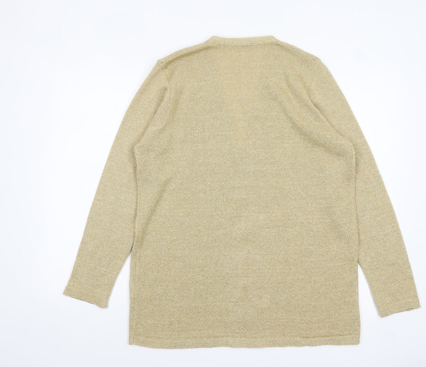 Berkertex Women Gold Long Sleeve V-Neck Cardigan Size 14-16