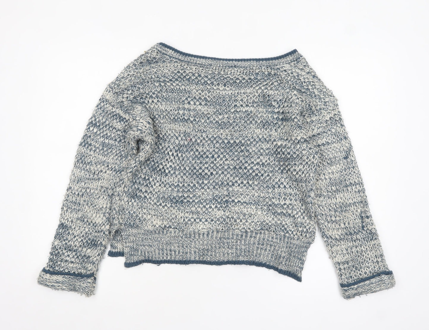 Atmosphere Women Blue Chunky Knit Boat Neck Jumper Size 14