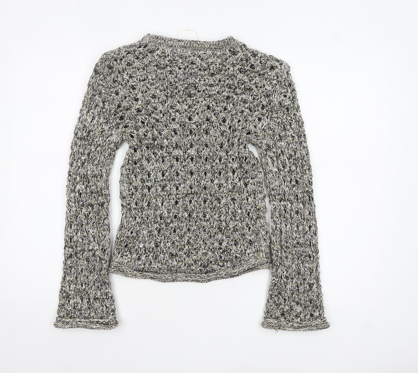 Marks and Spencer Women Grey Open-Knit Long Sleeve Jumper XS