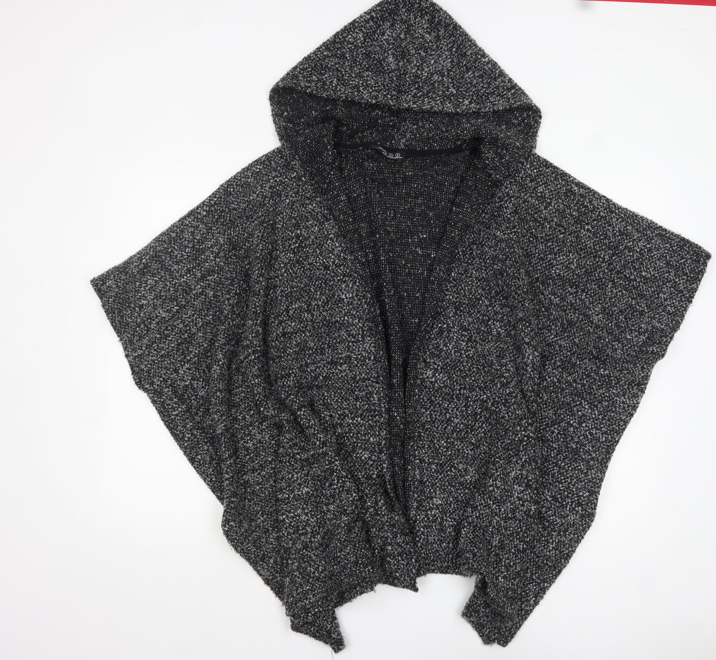 Atmosphere Women Grey Hooded Chunky Knit Cape Jumper Size S