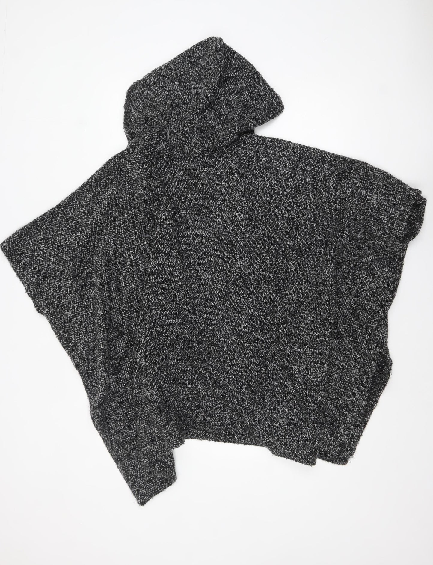 Atmosphere Women Grey Hooded Chunky Knit Cape Jumper Size S