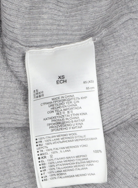 Gap Women Grey XS Cardigan 100% Merino Wool Long Sleeve Knit