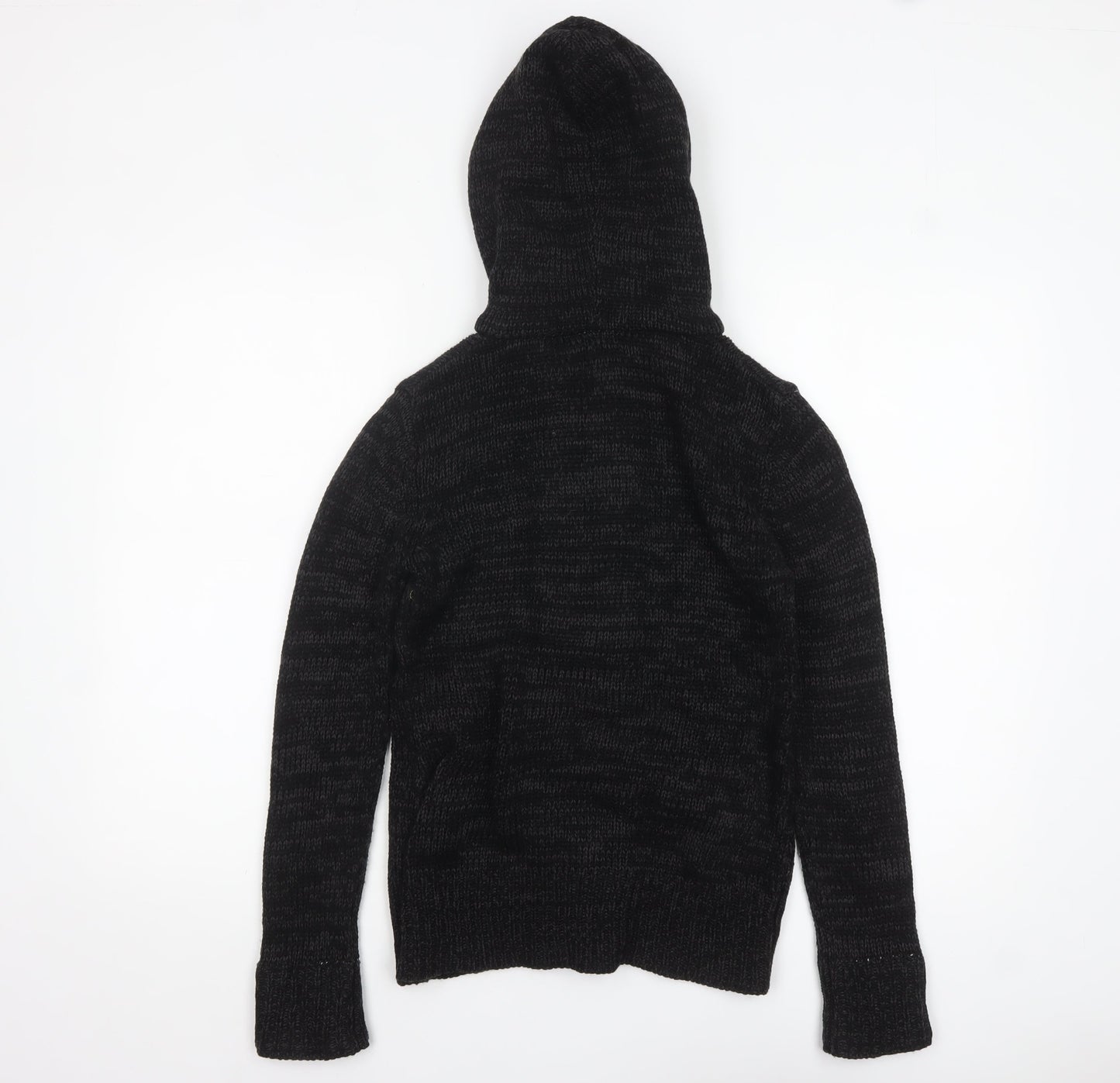 Yoki Women’s Black Hooded Knit Cardigan S Long Sleeve Toggle