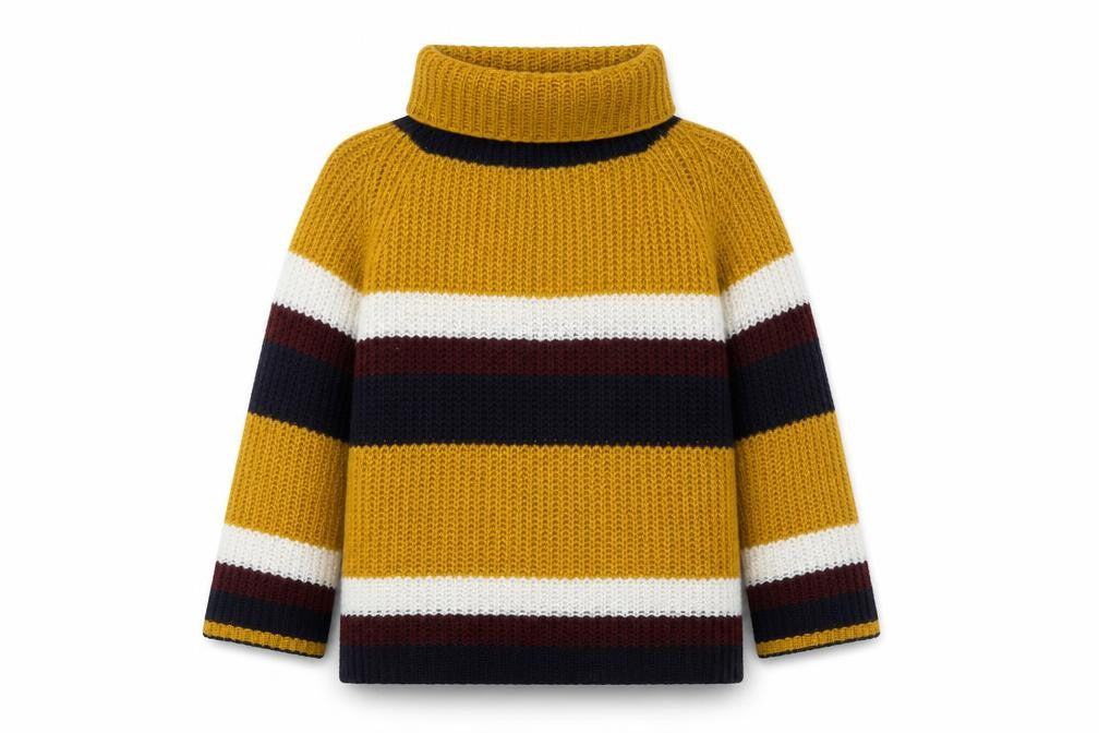Isabella D. Women’s Multicoloured Chunky Roll Neck Striped Jumper M