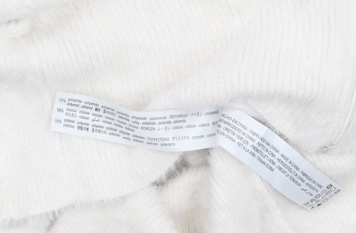 Bershka Women White Full Zip Long Sleeve Boat Neck Jumper Size 12