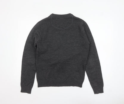 New Look Men Grey Reindeer Christmas Crew Neck Jumper Medium