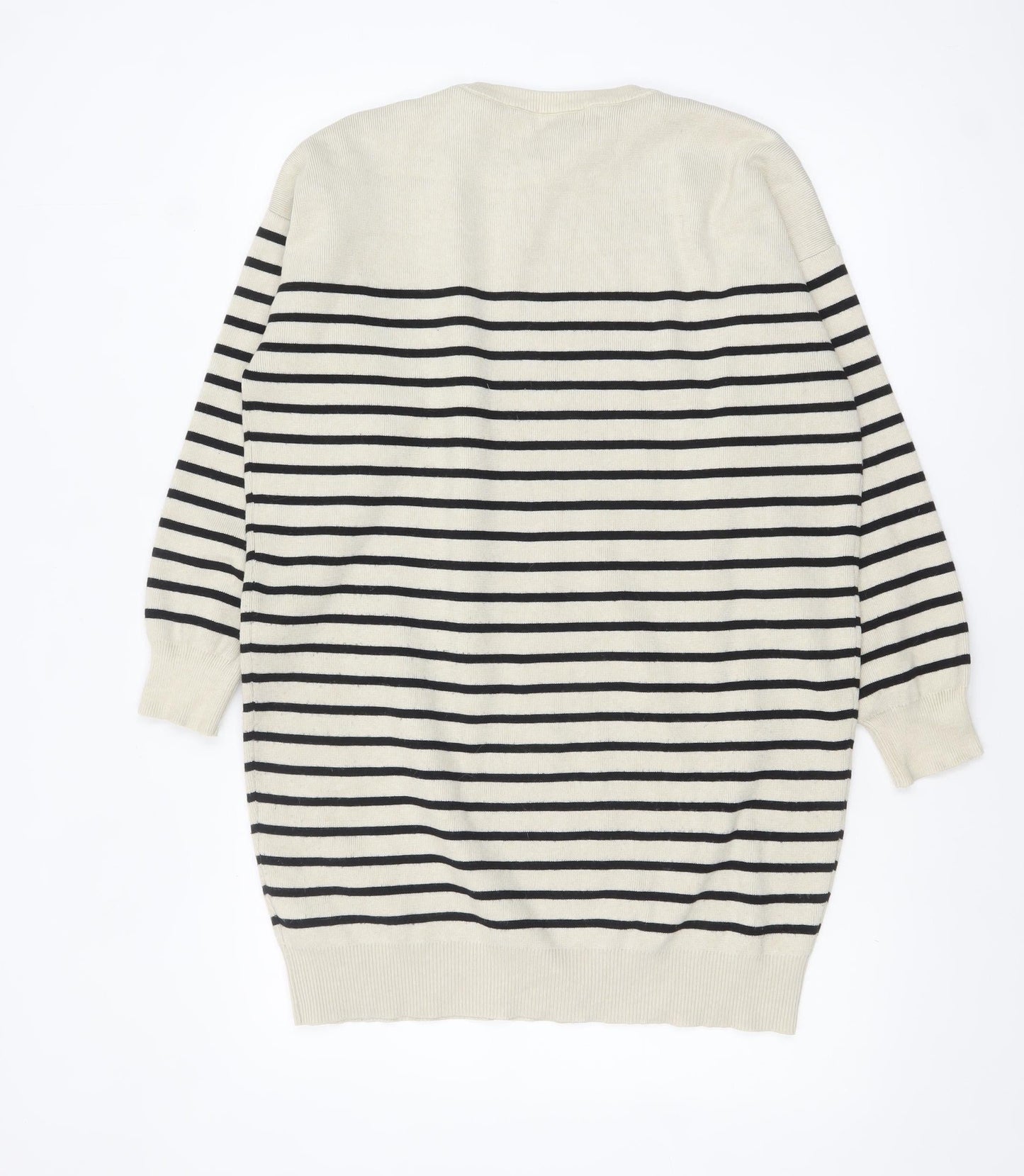 Apricot Women Beige Striped Crew Neck Pullover Jumper UK 10