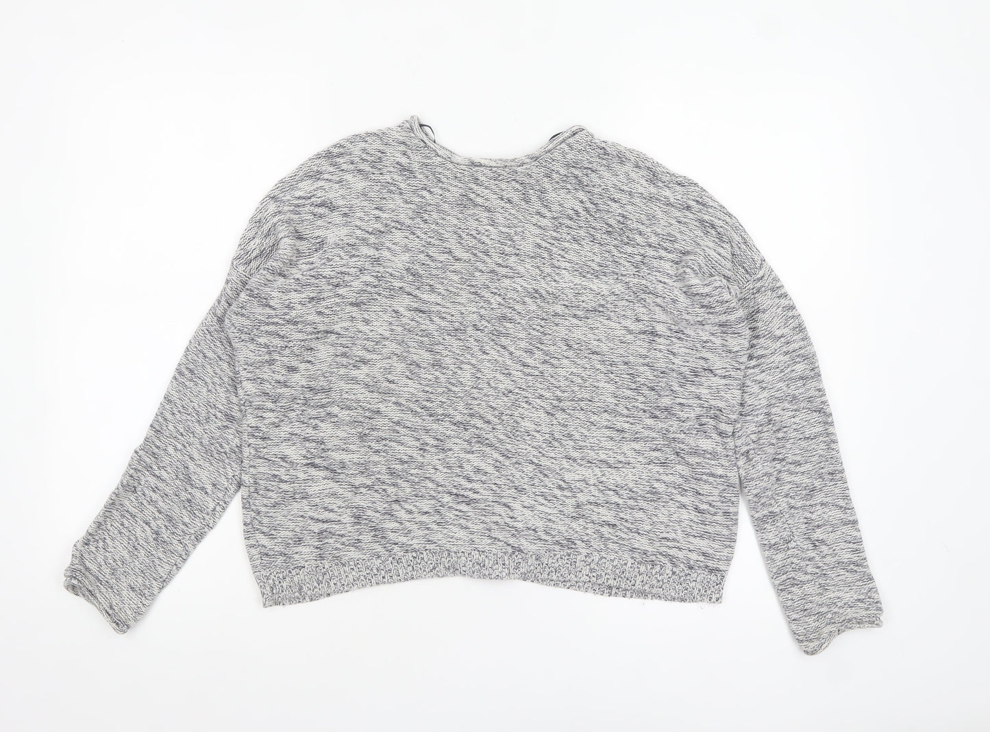 New Look Women's Grey Knit Cotton Button Cardigan Size S