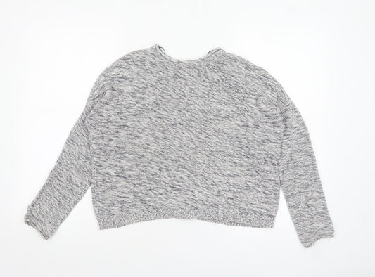 New Look Women's Grey Knit Cotton Button Cardigan Size S