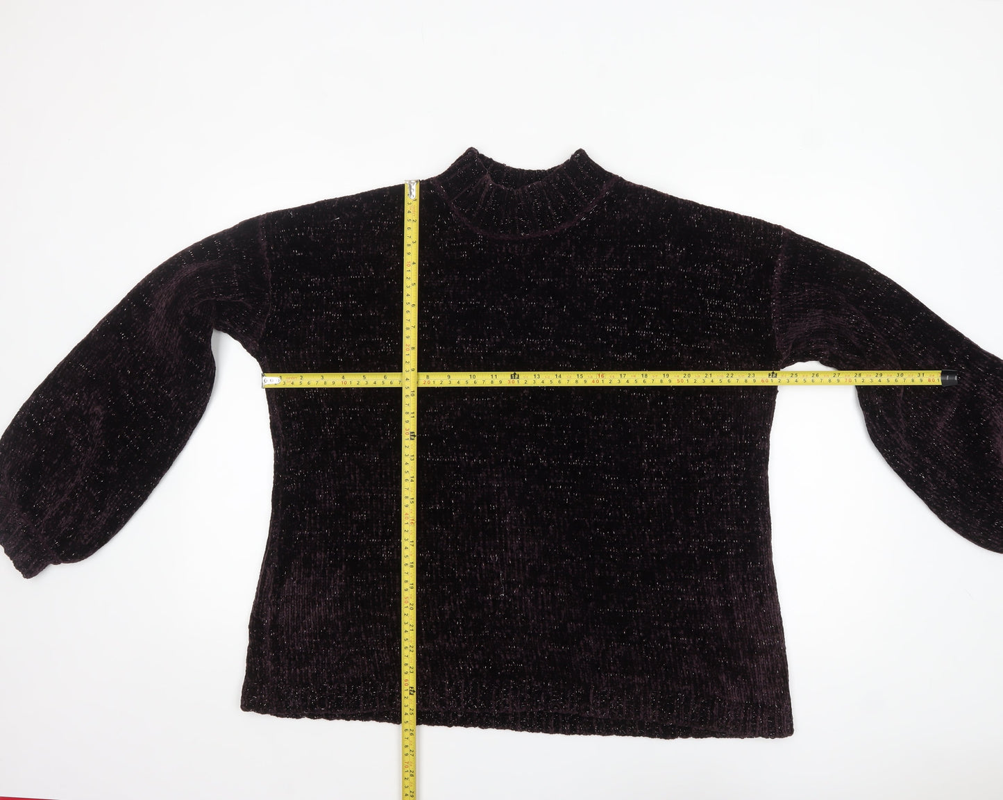 Next Women Purple Mock Neck Velour Jumper Size Large
