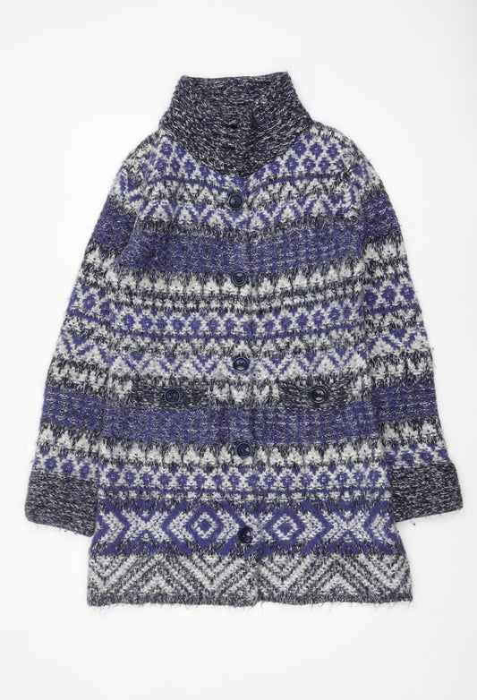 Marks and Spencer Per Una Women’s Blue Fair Isle Knit Cardigan M