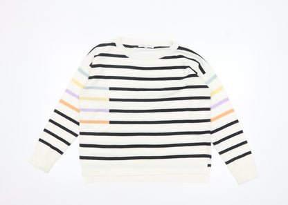 Next Womens Multicoloured Striped Acrylic Pullover Jumper M