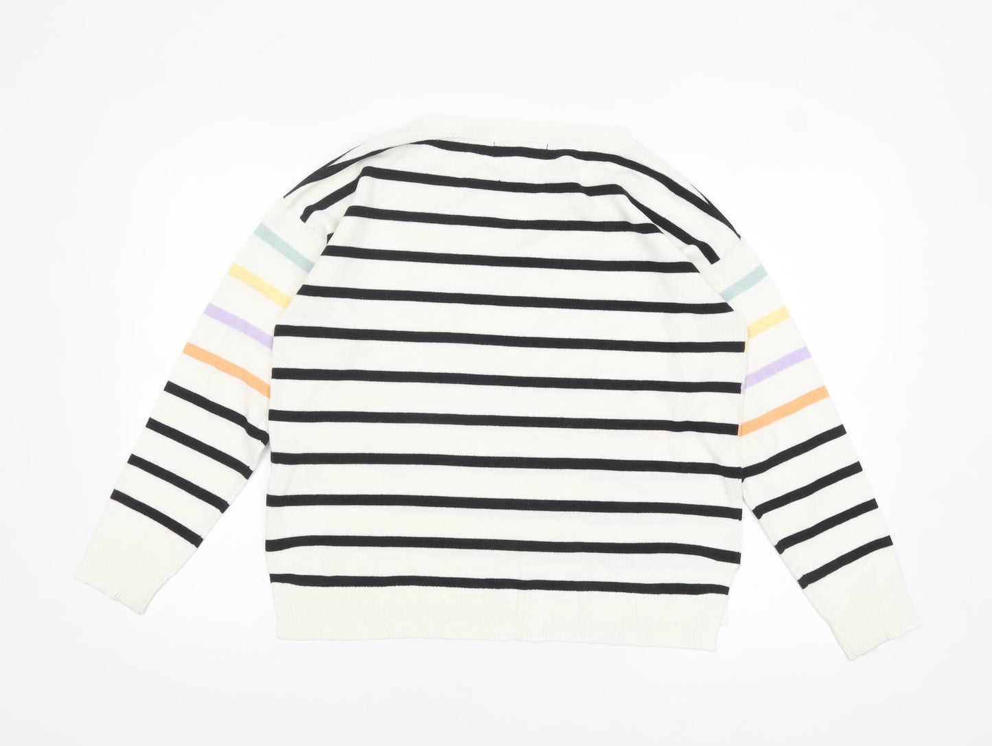 Next Womens Multicoloured Striped Acrylic Pullover Jumper M