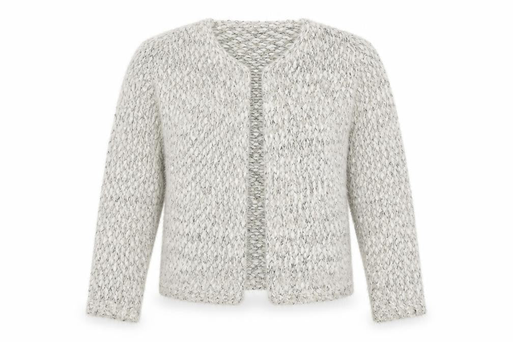 David Emanuel Women's Ivory Chunky Knit Open Cardigan Size M