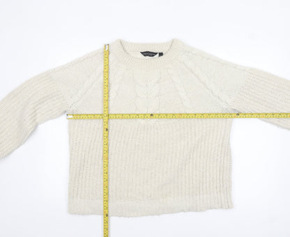 Dorothy Perkins Women’s Ivory Cable Knit Pullover Jumper Size L