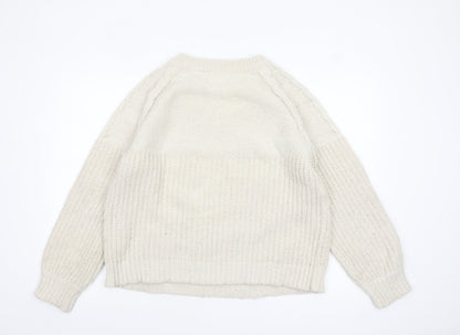 Dorothy Perkins Women’s Ivory Cable Knit Pullover Jumper Size L