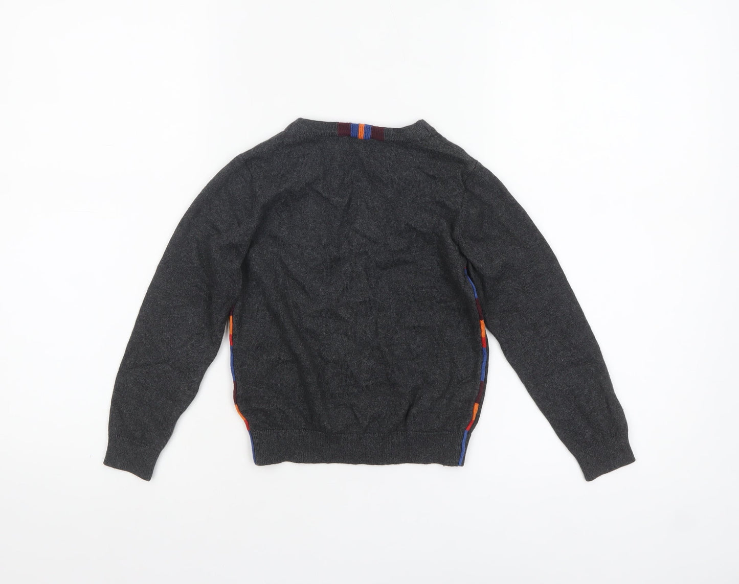 Paul Smith Junior Boys Grey Wool Cardigan 5 Years Button-Up Zebra Logo