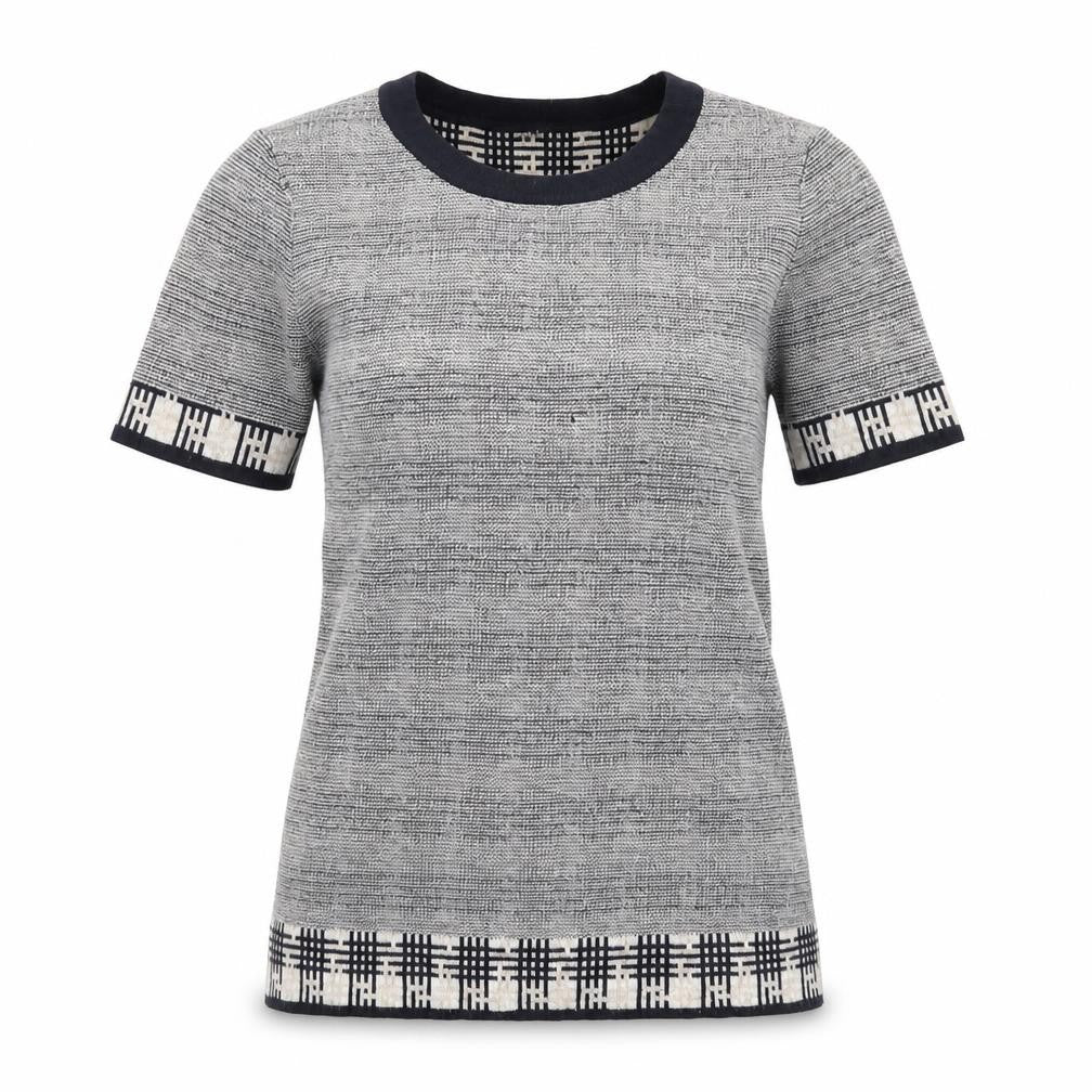 Leo & Ugo Women's Blue Short Sleeve Knit Jumper Size S