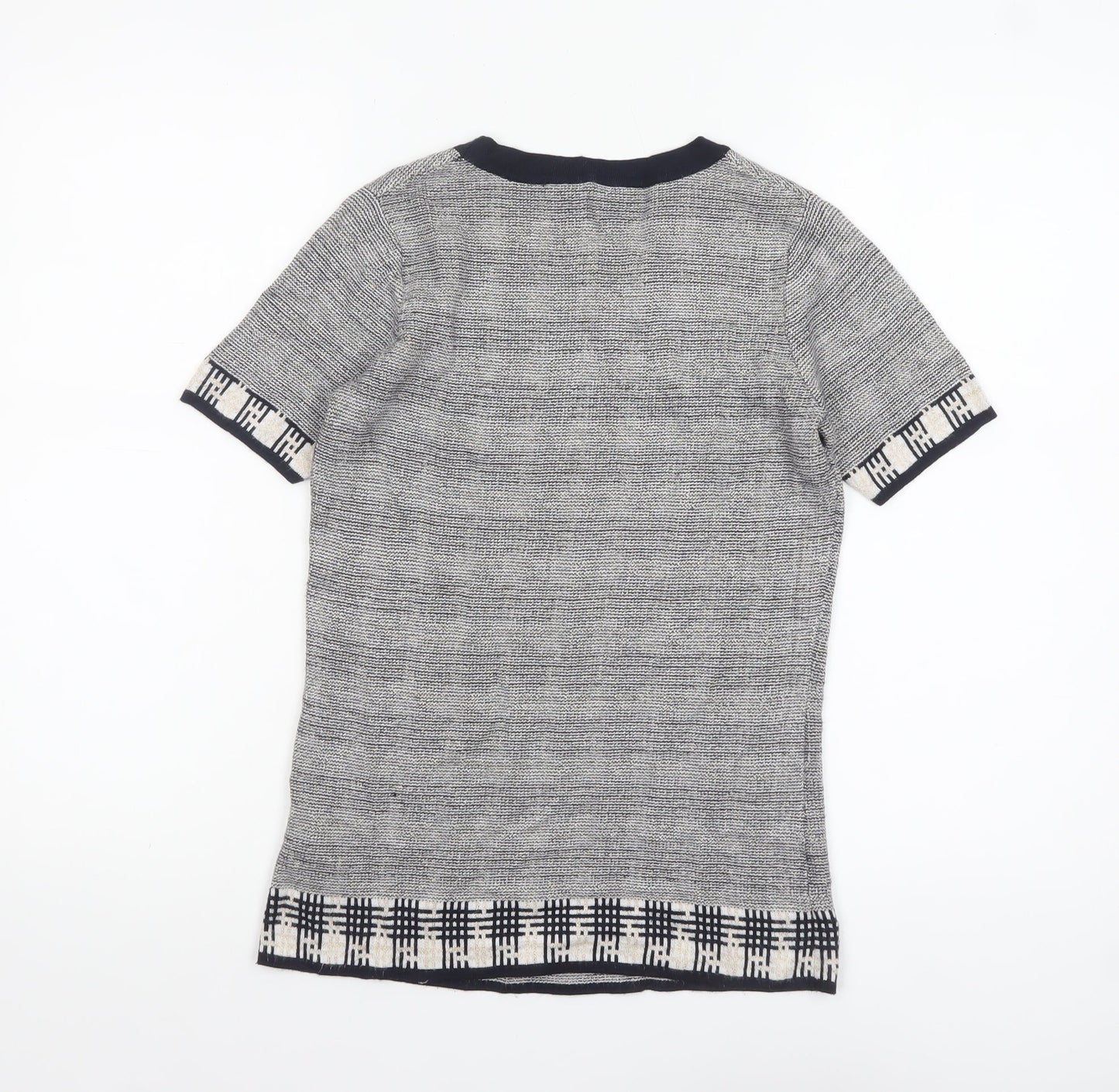 Leo & Ugo Women's Blue Short Sleeve Knit Jumper Size S