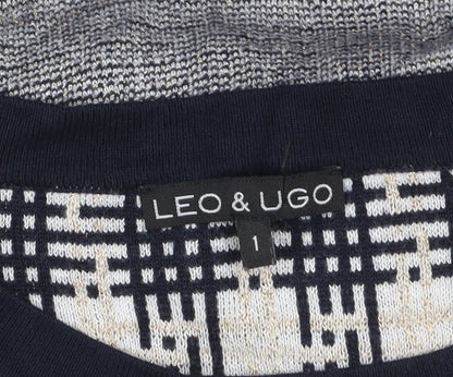 Leo & Ugo Women's Blue Short Sleeve Knit Jumper Size S