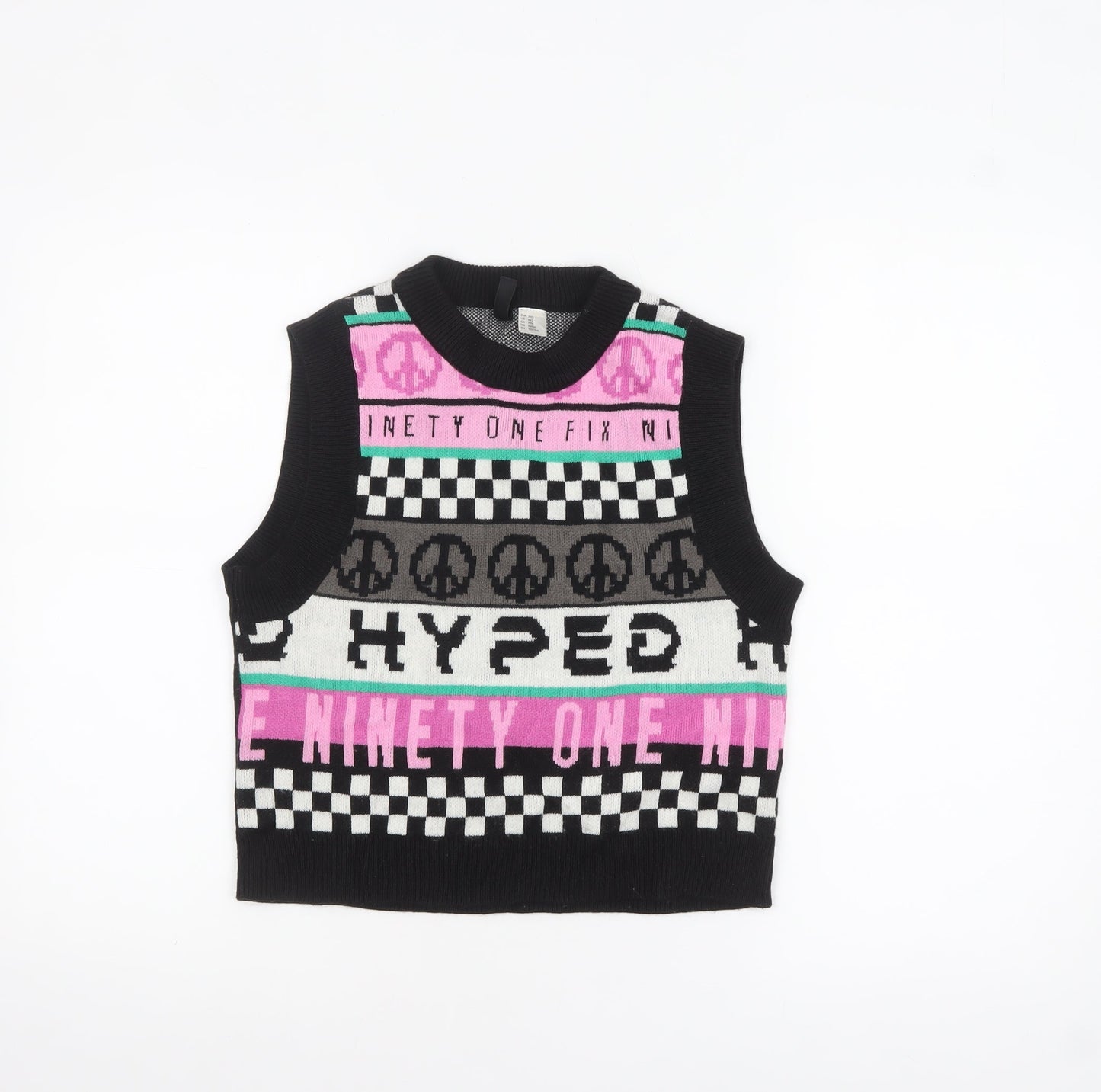 H&M Divided Women's Multicoloured Sleeveless Knit Vest 2XS