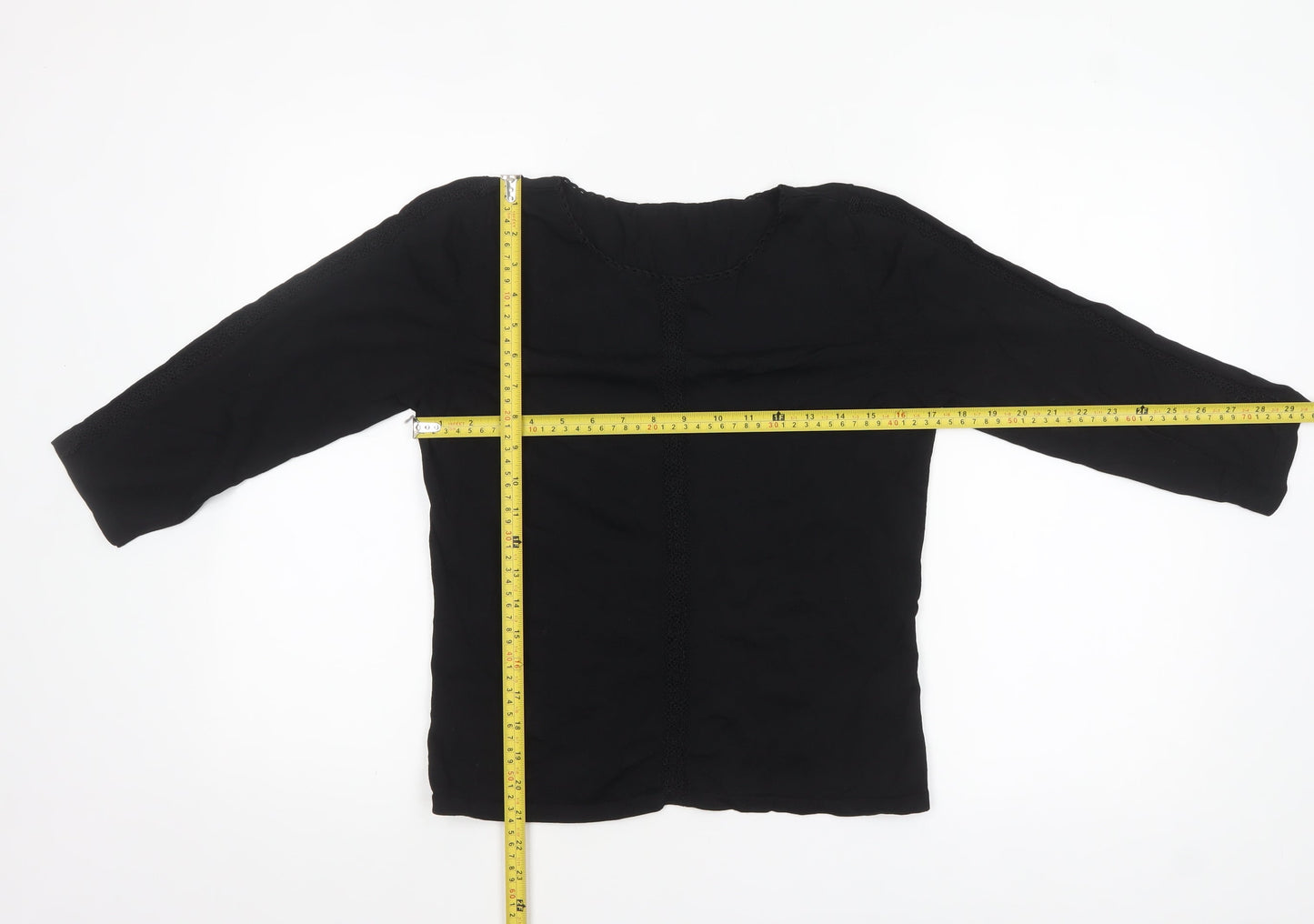 Marks and Spencer Women's Black 3/4 Sleeve Knit Blouse Size 12