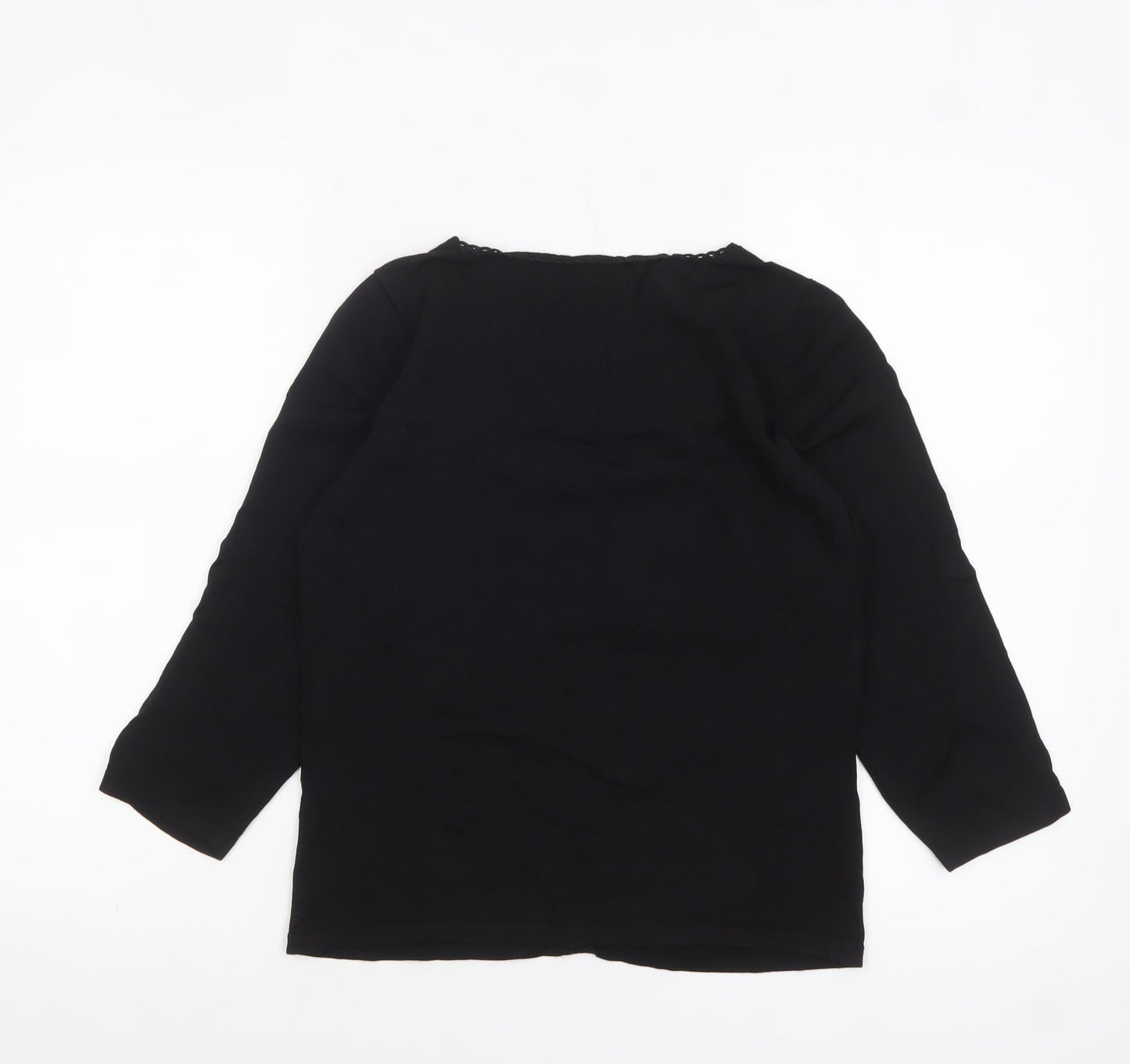 Marks and Spencer Women's Black 3/4 Sleeve Knit Blouse Size 12