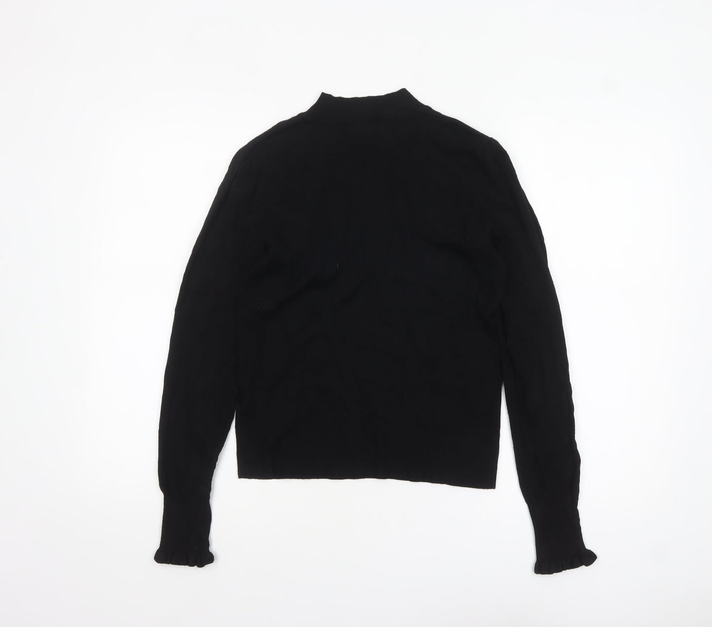 Warehouse Women's Black Embellished Jumper UK 10 Viscose Knit