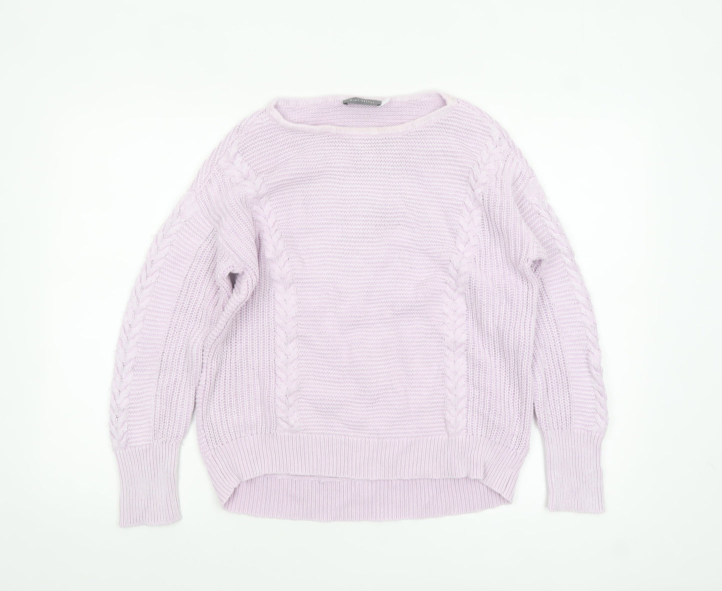 Mint Velvet Women's Pink Cotton Cable Knit Jumper Size M