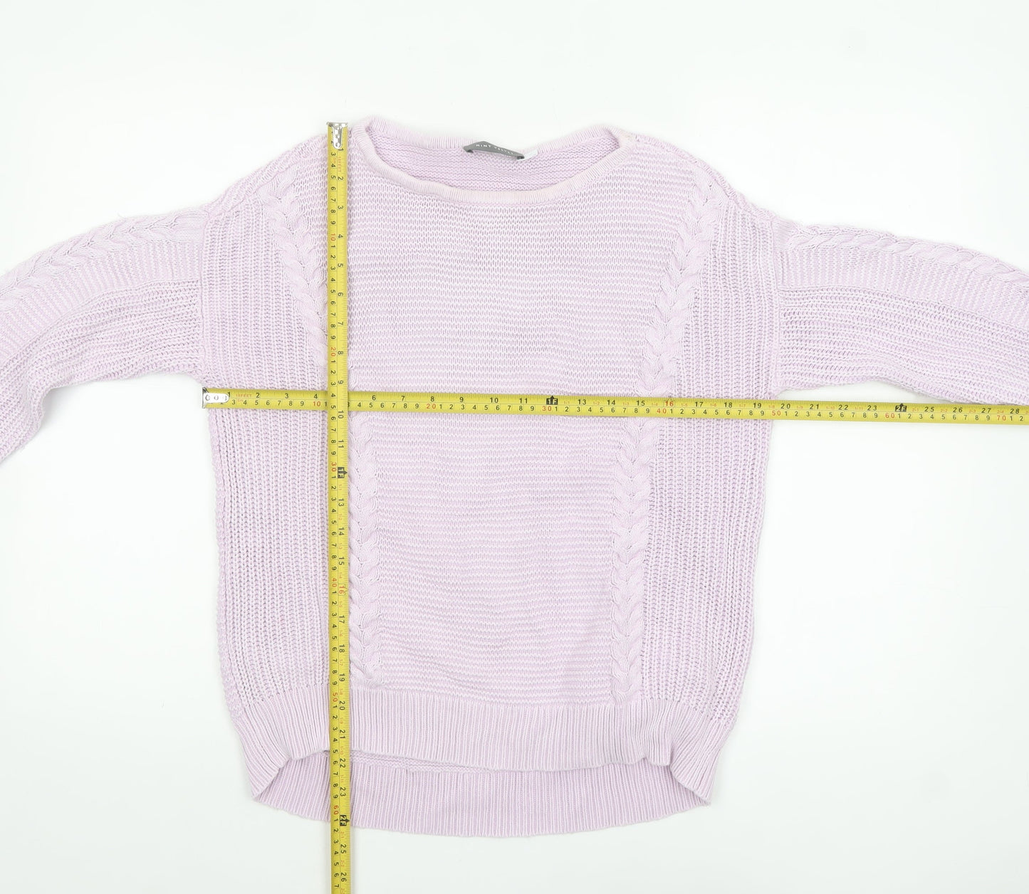 Mint Velvet Women's Pink Cotton Cable Knit Jumper Size M