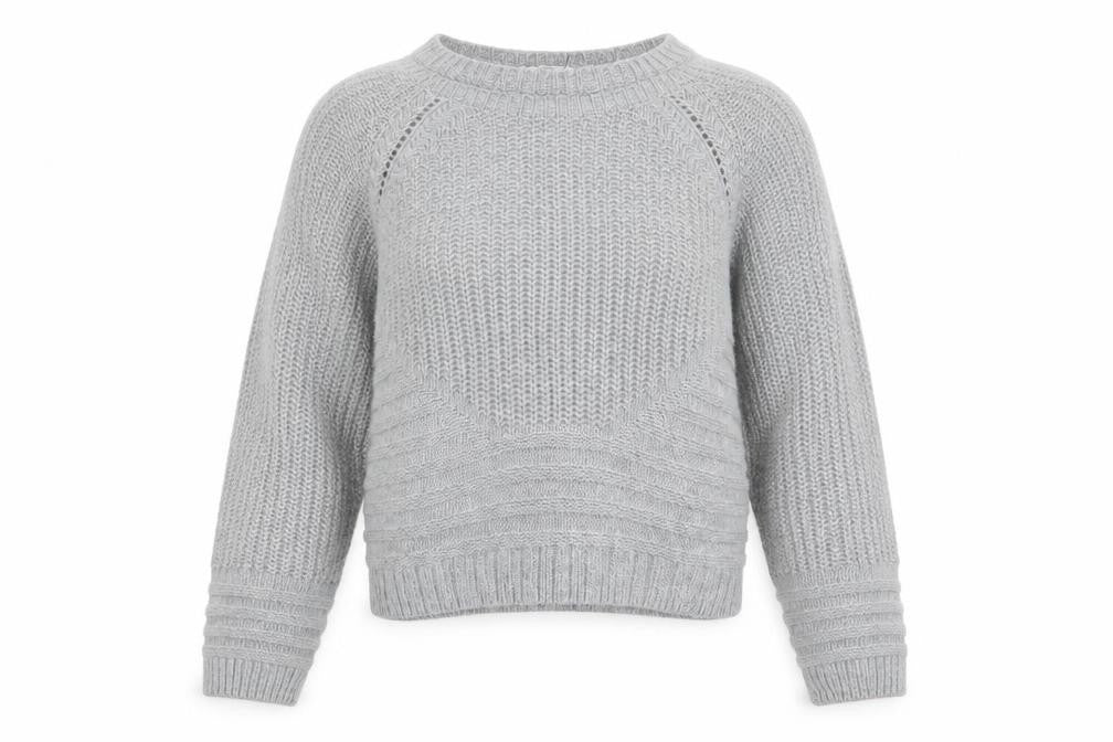 Next Women Grey Size 10 Crew Neck Chunky Knit Jumper