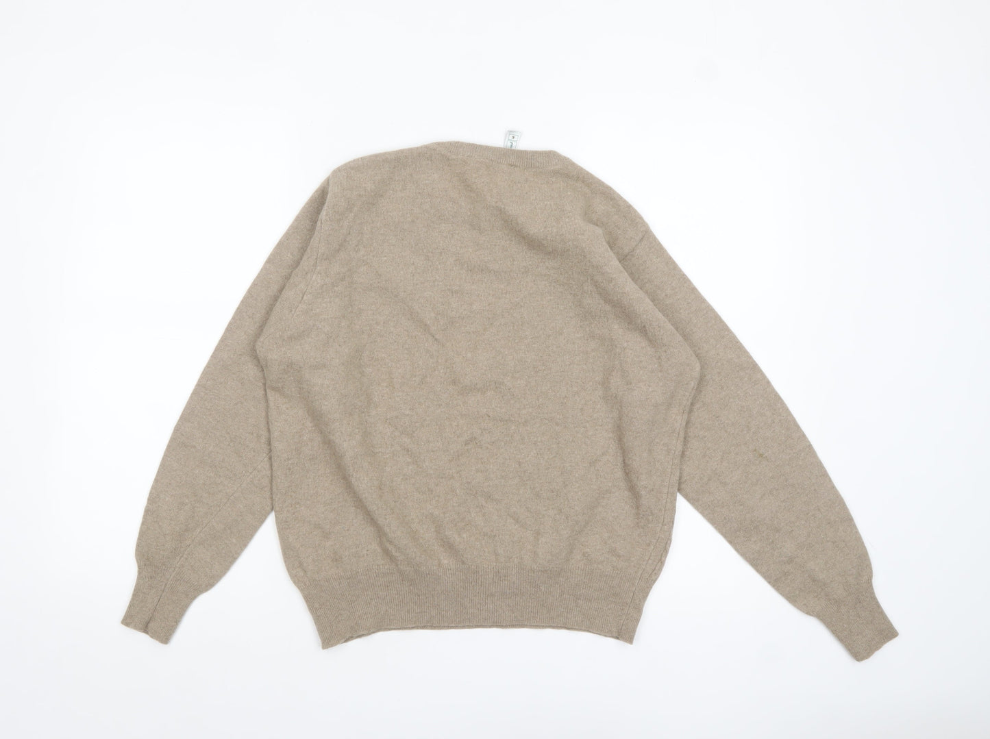 Green Lamb Women Beige Wool Cable-Knit Jumper M