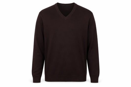 James Pringle Mens Brown V-Neck Acrylic Jumper Medium
