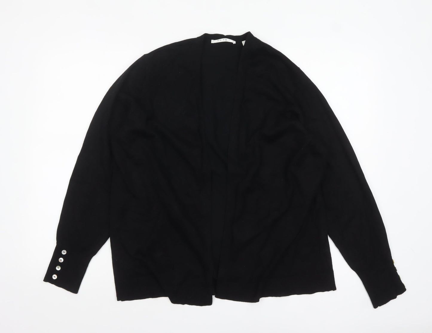 Cyrus Women Black L Knit Cardigan Lightweight Open Front