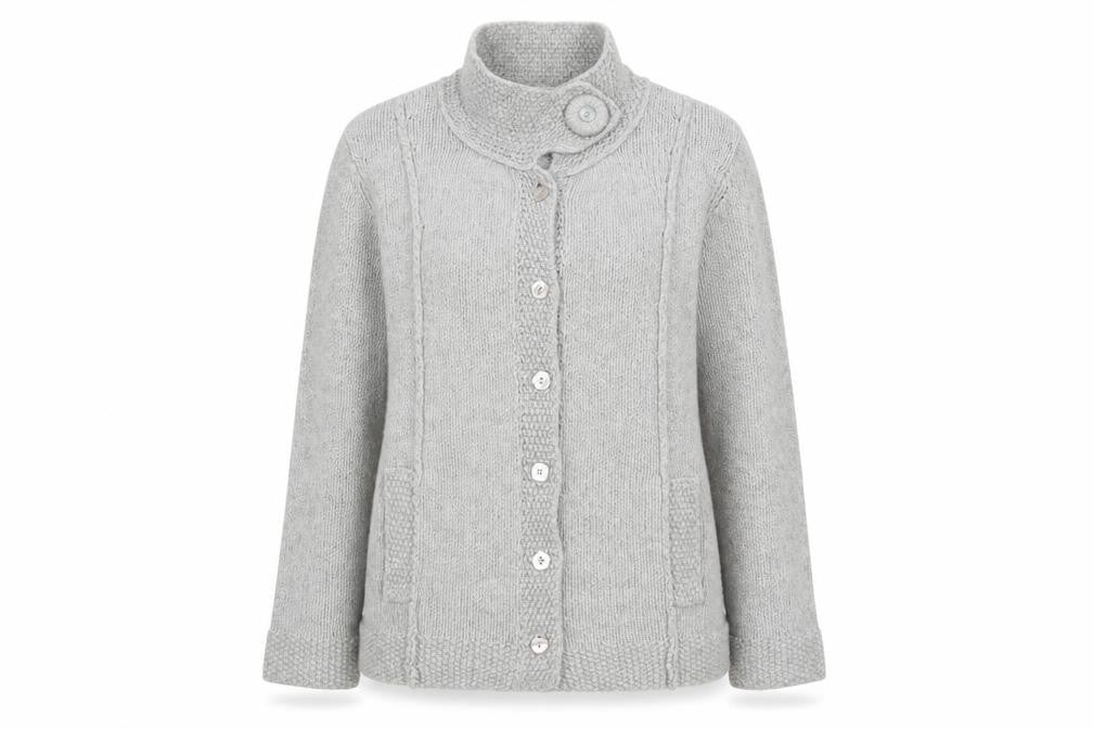 Marks and Spencer Per Una Womens Grey XL Chunky Knit Button Cardigan
