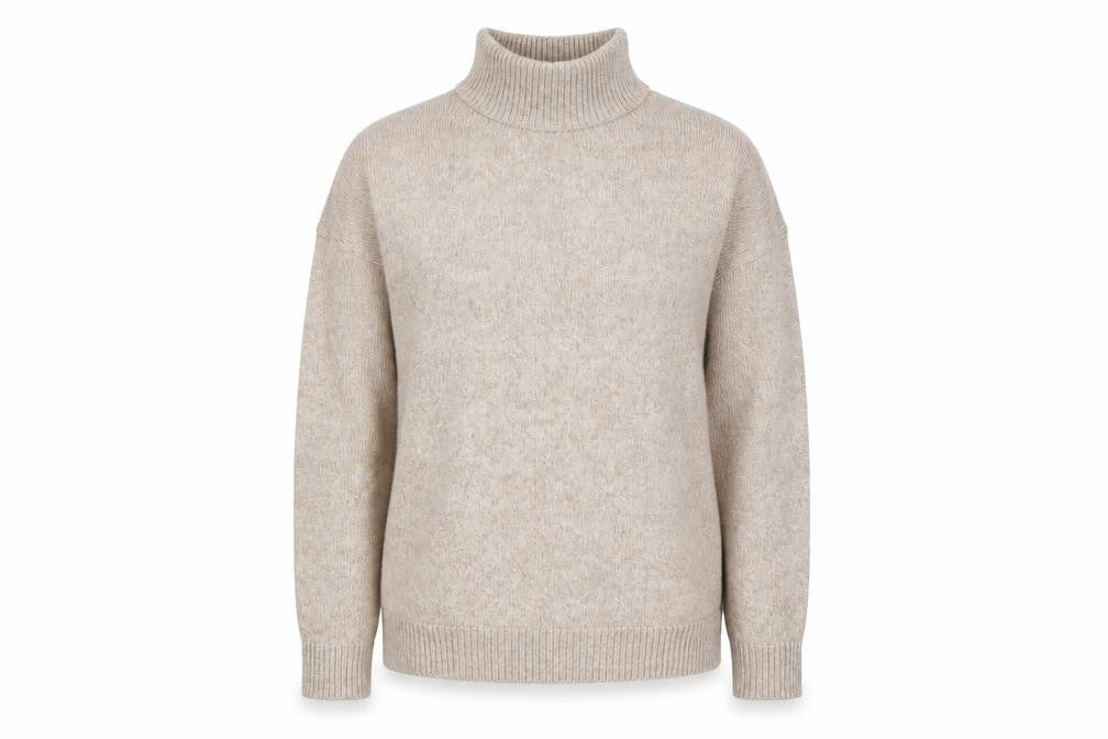 Next Women Beige Roll Neck Knit Jumper Size 14 Regular Fit